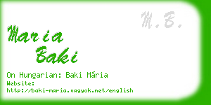 maria baki business card